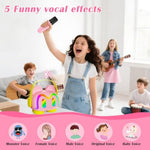 Mini Karaoke Machine With 2 Wireless Microphones For Kids, Portable Karaoke Machine For Kids, Kids Karaoke Machine Toys For Girls Boys Gifts For Home Parties Birthday (Pink)