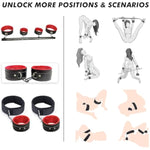 Sex Toys Bdsm Bondage Restraints With Handcuffs Ankle Cuffs Thigh Cuffs Restraint Kits Stainless Steel Tube Bdsm For Adult Couple Beginner Game Play