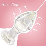 Small Anal Plug,Glass Butt Plug,Glow In The Dark Dildo,Anal Trainer Anal Expander Training Sex Toy