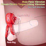 Vibrating Cock Ring Penis Vibrator - Adult Rose Toy Penis Ring With 10 Vibrating & 10 Tongue Licking For Male Training & Female Clitoral Oral Sex Stimulation, Adult Sex Toys & Games For Men And Women