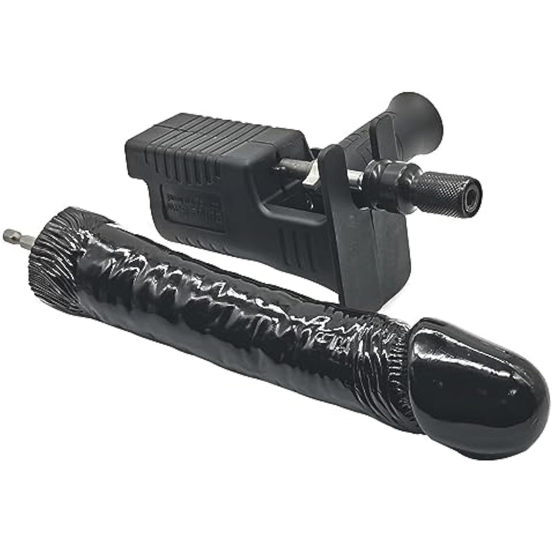 Electric Drill Thrusting Set B Diy Sex Machine - 1 Drill Adapter & 1 Large Dildo With Drill Connector For Auto Spinning And Thrusting