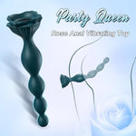 Rose Sex Toy Anal Beads,Vibrating Butt Plug With 9 Modes,Prostate Massager For Women & Men,Waterproof Silicone Rose Toy Sex Stimulator For Adult (Navy Blue)