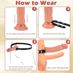 Double Penis Penetration For Vaginal Anal Stimulation, Realistic Soft Silicone Dildo Second Extra Penis Enlarger, Dual Penetrate Pleasure Extension Sex Toys For Men Women Couples