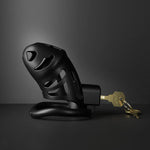 Chastity Cage Sex Toys For Man, Male Chastity Devices Cock Cage Belt Lightweight Penis Cage With 3 Sizes Rings And Invisible Lock (Black)