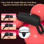 Threaded Full Liquid Silicone Soft Vibrating Penis Sleeve Cock Ring, App Pleasure Penis Ring Extender Vibrator Couples Adult Sex Toys For Men Women, Male Couple Sex Toy Game For Men