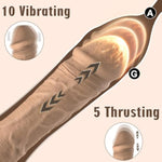 Thrusting Dildo Vibrator Sex Toys - 2 In1 Adult Toys For Women G Spot Dildos Nipple Toys Clitoral Stimulator With 5 Thrust & 10 Vibrate, Realistic Silicone Dildo For Woman Couples