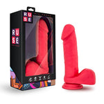 Ruse Big Poppa 8" Realistic Dildo With 2" Thickness - Soft Purio Liquid Silicone, Satin Smooth Ultrasilk - Strong Suction Cup G-Spot Or Anal Stimulator - Sex Toy For Women - Cerise