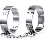 Fetish Bondage Handcuffs For Sm Bdsm Games, Metal Handcuffs For Couple Flirting, Bed Restraints Sex Toys Adult Game (Diameter:2.16 Inch/5.5 Cm, With Connecting Chain)