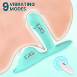 Hands Free Vibrator for Women, G Spot and Clitoral Stimulator with 9 Vibration Modes, Wearable Riding Sex Toy with Suction Cup, Waterproof Couples Adult Sex Toys, Teal Green