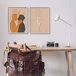 Stupell Industries Kiss French Party Caribbean Phrase Male Couple Embrace, Designed by Birch&Ink Gray Framed Wall Art, 2pc, Each 16 x 20, Brown