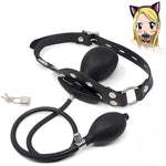 Inflatable Mouth Gag With Lock Open Mouth Plug Ball Adjustable Bondage Gag Muzzles Strap On Bdsm Sex Toy For Fetish Lover
