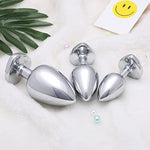 Luxury 3-Piece Metal Anal Butt Plug Set with Heart Design