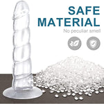 6.8 In Clear Dildo Anal Bead Trainer Sex Toy For Women,G Spot Vaginal Stimulator Flexible Jelly Penis Dong Prostate Massager With Suction Cup,Butt Plug Anus Dilator Masturbator For Beginner Men Couple