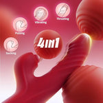 Vibrator Thrusting Dildo For Women G Spot Rose Toy Clitoral Stimulator Sex Toys Dildos Vibrator With 10 Vibration 7 Thrust Mode With Licking, Rabbit Vibrators Adult Sex Toy For Women And Couple