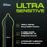 Lifestyles Pleasure Collection Assorted Lubricated Natural Latex Condoms, 36 Count, 3 Bonus Personal Lubricant Sachets, Triple Tested (Pack of 1)?