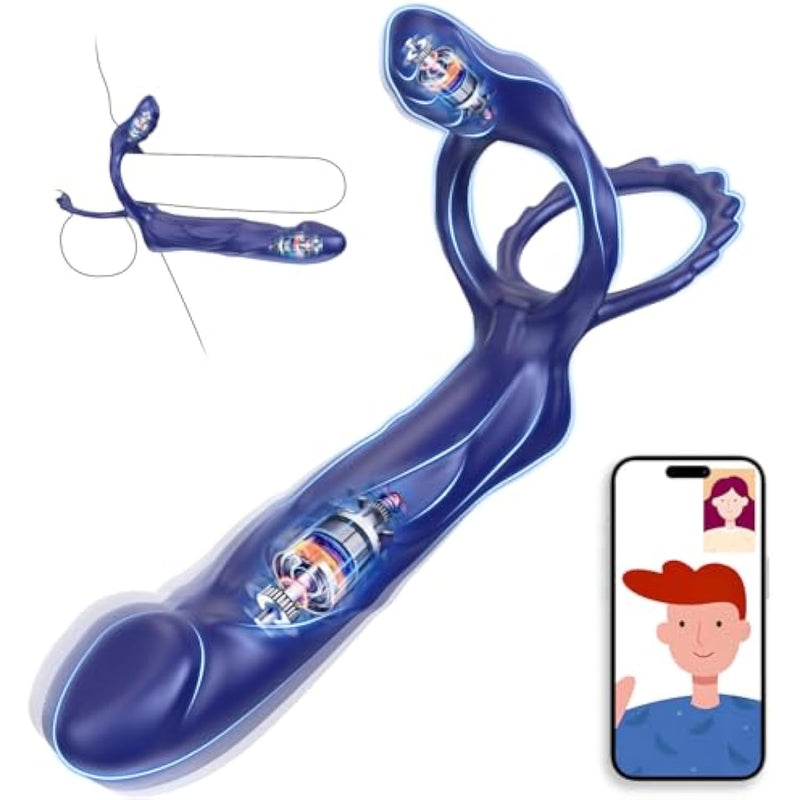 Strap On Penis Butt Plug Anal Sex Toys With Vibrating Cock Ring,10 Vibrating Penis Sleeve Male Dildo Vibrators Clitoral Stimulator App Couples Sex Toys G Spot Adult Toy For Men Couple Women Pleasures
