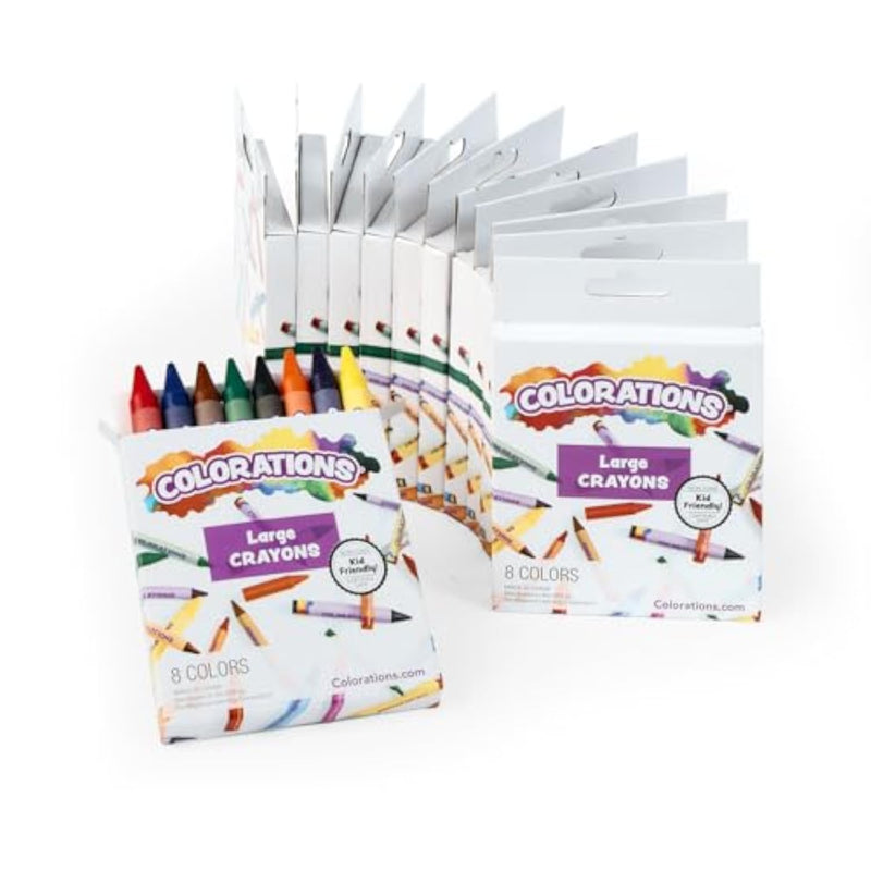 Large Crayon Sets, 8 Colors per Set, 12 Sets Total
