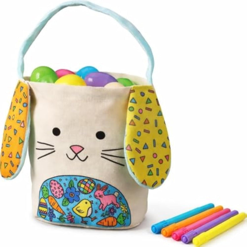 Color Your Own Easter Bunny Basket Craft Kit for Kids Ages 6 and Up