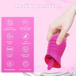 Clitoral Licking Vibrator Rose Sex Toy For Women, 2 In 1 Clitoral Nipple Stimulator With 10 Tongue Licking & 10 Vibrating Modes, Female Adult Sex Toys Anal Clit G Spot Vibrators For Sexual Pleasure