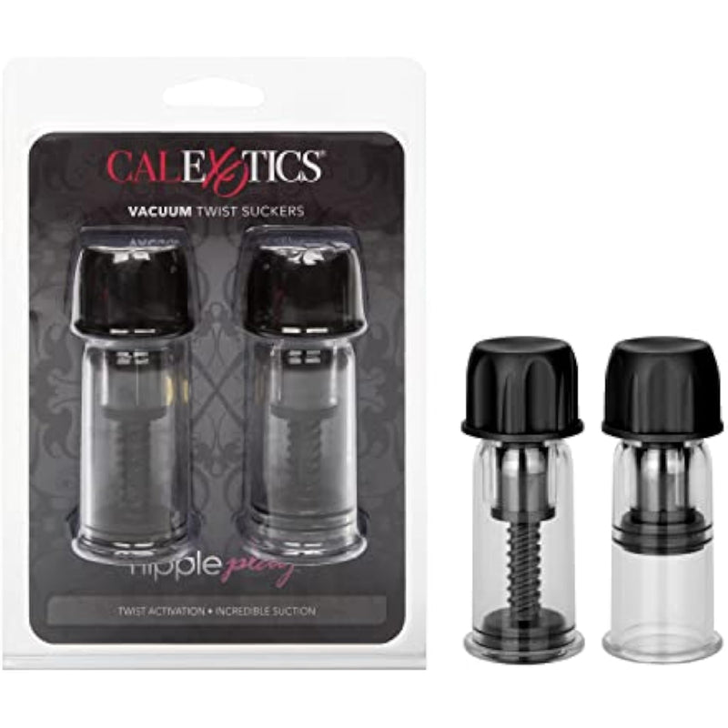 Novelties Nipple Play Vacuum Twist Suckers, Black/Clear
