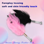 Sm Feather Teaser Stick Flirtatious Anal Plug Sm Adult Feather Tickler Multifunctional Training Prop Black