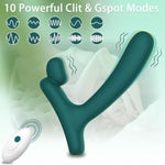 Clitoral G-Spot Anal Prostate Vibrator - 2 In 1 Vibrating Vaginal Massager Stimulator With 10 Vibration Mode, Remote Control Rechargeable Butt Plug Adult Sex Toys For Women Men Couple & Beginners