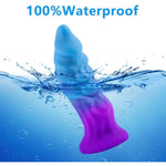 Realistic Silicone Monster Anal Dildo And Suction Cup Blue And Pink Mixed Anal Toys Fantasy Hands-Free Play For Sex Lovers Female Masturbators And Gay Men Sex Toy (7 Inch)
