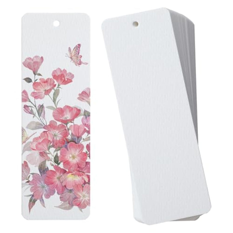 50 Pcs Blank Watercolor Paper Bookmarks, 5.9 x 1.96 Inch for DIY Art Projects