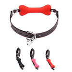 Silicone With Locking Dog Bone Ball Gag, Adjustable Bdsm Bondage Restraints Mouth Plug For Fetish Adults Sex Toy (Red)