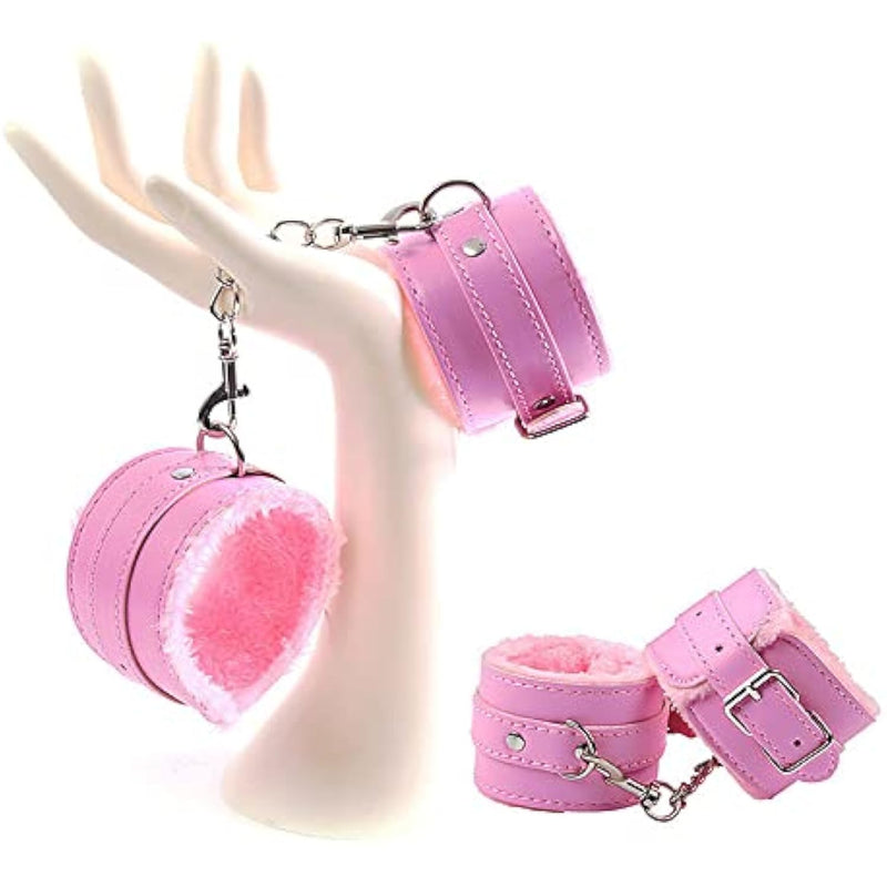 Handcuffs Handcuffs Sex Bed Handcuffs Erotic Bed Bondage Cuffs Handcuffs With Pink Plush Handcuffs Tie Sex Toys For Couples Comfortable Leather Cuffs