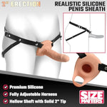 2" Erection Realistic Premium Silicone Penis Sheath For Men & Couples, Waterproof And Fully Adjustable Penis Sheath, 1 Piece - Light