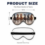 Silk Sleeping Eye Mask for Men Women Running Horses Brown Black Soft Adjustable Night Sleep Mask for Travel, Home, Office
