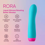 Rora 360° Rotating Bullet Vibrator For Women - Adult Sex Toy With 3 Speeds, 5 Patterns & Boost Mode - Silky Smooth, 100% Waterproof & Travel-Friendly - Premium Sex Toys For Women (Turquoise)