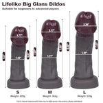Realistic Silicone Dildo for Hands-Free Anal Play and G-Spot Stimulation - 4 Sizes Available