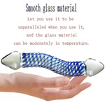 Double Ended Glass Dildo Crystal Penis,Crystal Realistic Dildo Pleasure Stick With Spiral Texture And Vivid Glans Anal Plug, Prostate Massager Sex Toy Stimulates G Spot For Men Women(Style 2)
