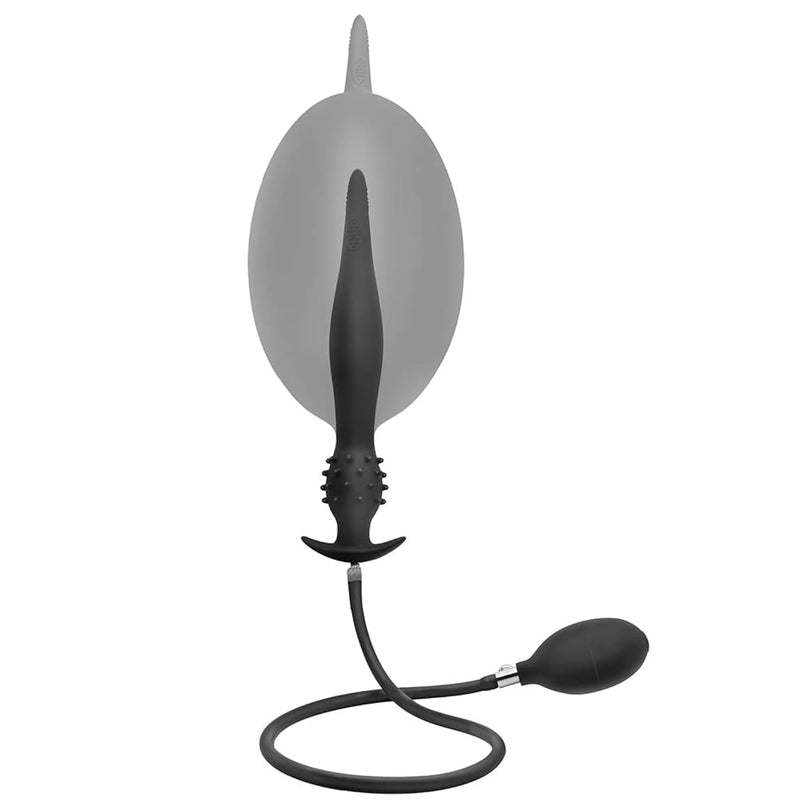 Inflatable Anal Plug Sex Toys With Detachable Needle Silicone Butt Plug Dildo Butt Expand Trainer Backdoor Stimulator Sm Anus Sex Toy For Women, Men And Couples Perineum Massager Anal Training Black