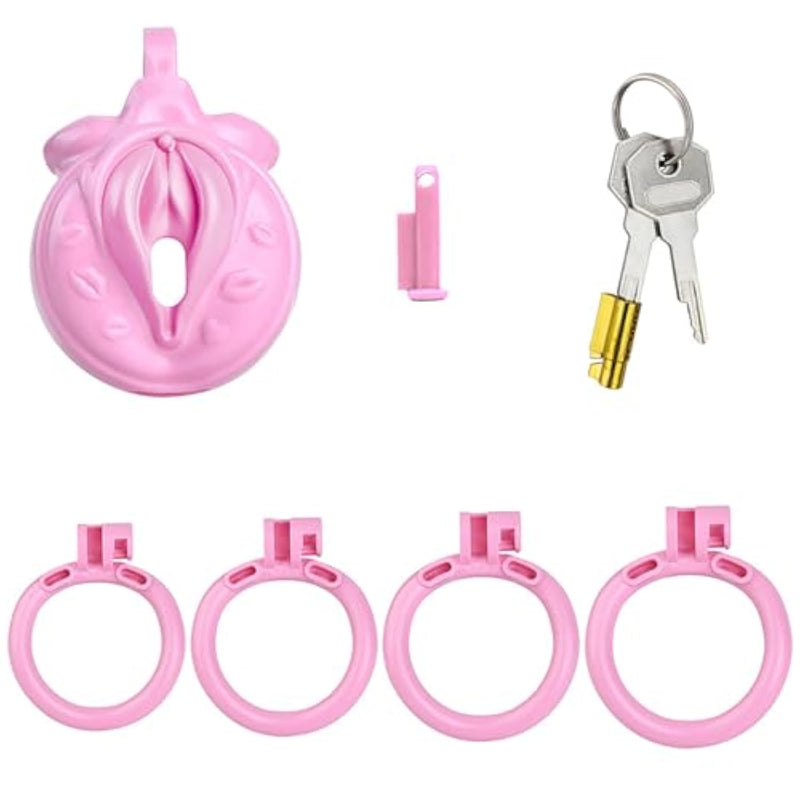 Sissy Chastity Cage Small Male Penis Cage Cock Cage Pink Sex Toy Chastity Devices Chastity Lock Design Bdsm Toys For Couples Sex (Pink)