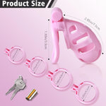 Male Chastity Cage Cock Cage, Lightweight Resin Chastity Cage, 3D Printed Pink Bondage Device, Hidden Lock Chastity Device Abstinence, With 4 Different Sizes Of Removable Movable Rings