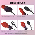 Monster Inflatable Butt Plug,5.7 in Silicone Knot Inflatable Anal Plug with T-Base,Anal Sex Toys for Men Women Gay