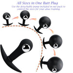 Inflatable Anal Butt Plug for Prostate Stimulation and Vaginal Dilator with Rolling Steel Ball