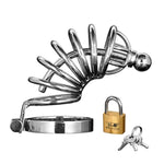 4 Ring Stainless Steel Locking Male Chastity Cage