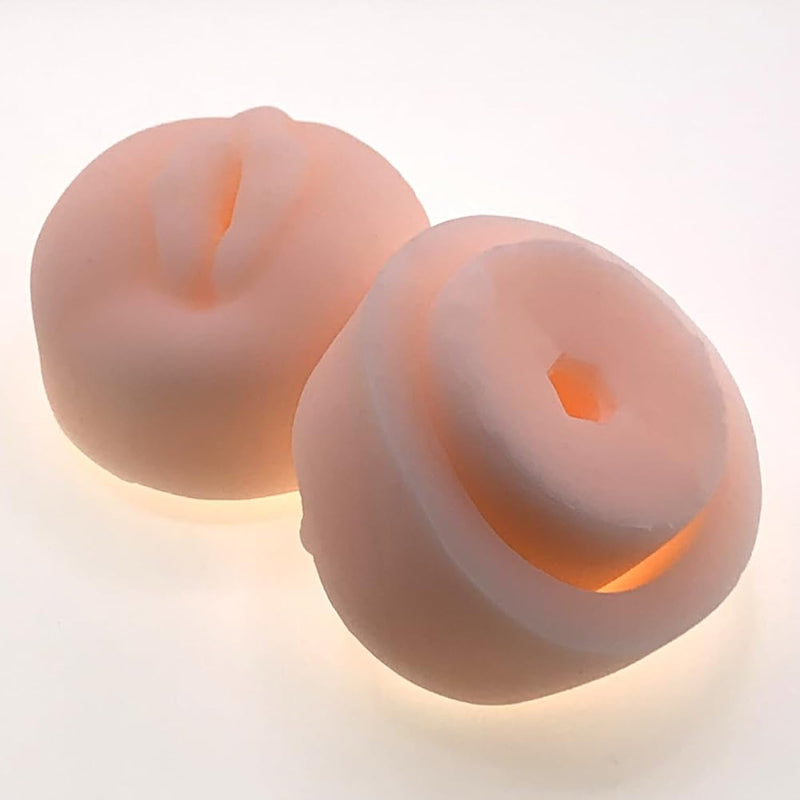 2Penis Pump Simulated Inverted Model, Realistic Sleeve Replacement Sealing Cap For 2.5-Inch Cylindrical Large Penis Pump Sleeve, Male Enhancement Growth Pump Cap