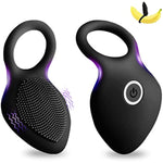 Vibrating Cock Ring,Rechargable Silicone Stretchy Penis Rings With 10 Intense Vibration Modes For Men Couples Pleasure,Male Erection Enhancing And Female Clit Vibrators,Adult Sex Toys & Games Black