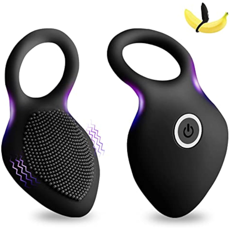 Vibrating Cock Ring,Rechargable Silicone Stretchy Penis Rings With 10 Intense Vibration Modes For Men Couples Pleasure,Male Erection Enhancing And Female Clit Vibrators,Adult Sex Toys & Games Black