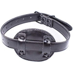 Dildo Mouth Gag Fetish Bondage Silicone Penis Restraint Leather Strap-On Muzzles Bdsm Adult Sex Toys (Penis Plug Length:2.3 Inch, Black Metal1)