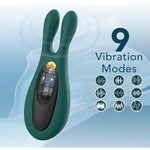 G-spot Rabbit Vibrator Sex Toys - Adult Toys Realistic Clitoral Stimulator & 9 Powerful Vibrations, Soft Silicone Bunny Clit Vagina Tits Massager for Women Couples Pleasure, Green