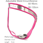 Chastity Belt Black Male Penis Cage Pink Stainless Steel Heart Shape Lockable Adjustable Bdsm Slave Bondage Restraints Kits (Pink, 60-90Cm)