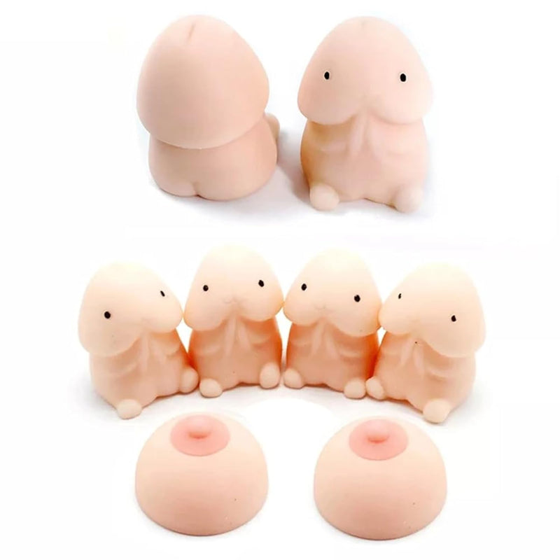 Mini Penis Adult Sex Toys Realistic Dildo For Couples Sex Game Play Gag Gift Stress Relief Toy Package Include 1 Pair Nipple 4Pcs Penis, Small