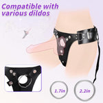 Strap On Dildo Adjustable Harness, Strapon Pegging Dildo With 2 Size Metal O-Rings, Wearable Strapless Pegging Harness, Adjustable Waist And Thigh Soft Harness Adult Toys For Lesbian Gay Couples
