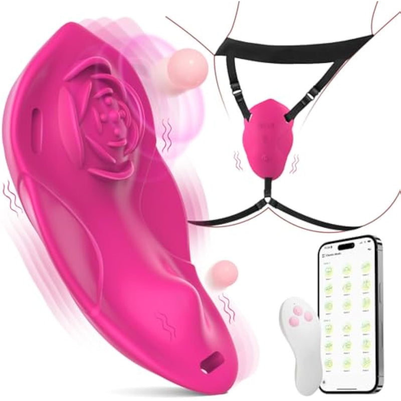 Wearable Vibrator For Women, Womens Sex Toys Vibrating Panty Thong With 20 Vibrations, App Remote Control Mini Discreet Clit Vibrators, Female Couples Adult Toys Sex Toy, Adult Sex Toys & Games